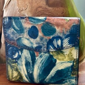 New Patricia Nash Blue Clay Rieti RFID Leather Wallet